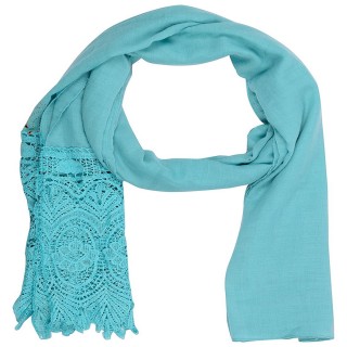 Designer Half Net Stole- Sky Blue